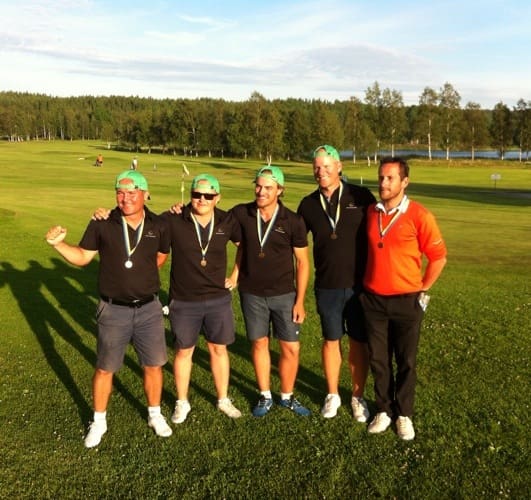 Vinnande Umeå GK fr. vänster: Mathias Ferry, Leo Häggström, Andreas Jonsson, Johan Järvholm och Jonas Larvia.