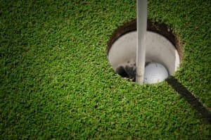 golf hole with ball